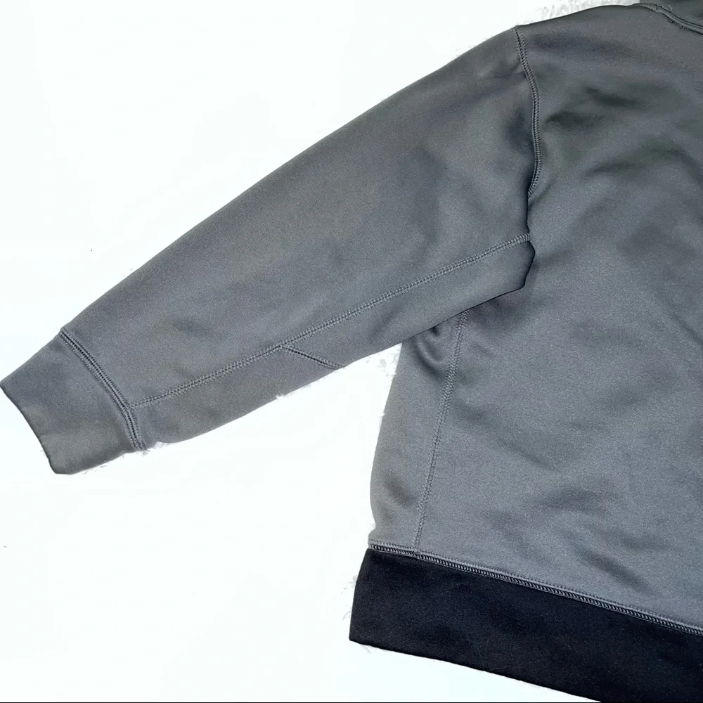 NIKE Kids Youth Therma Fit Hoodie Pullover Gray Black Medium